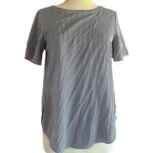 Womens Top Size XS Blue White Stripes Classic Nautical Sailor Old Money Office